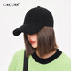 CACUSS hats for men and women in autumn and winter, warm baseball caps with face, small dopamine, versatile peaked caps BQ230696, black, one size fits all, 57-59CM