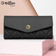 Goldlion Women's Long Long Chinese Valentine's Gift for Girlfriend Genuine Leather Fashion Tendencia 30% de descuento en la billetera de mujeres Regalo Día de la Mujer [Negro]