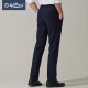 Goldlion men's comfortable, skin-friendly and exquisite fine plaid business single pleated trousers navy blue-9536