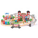 Little Brack Gleisspielzeug Kinder-Holz-Set kleiner Zug 3-6 Jahre alte Jungen und Mädchen Zhiyi Geschenk 4 Jahre alt 5 Jahre alt [Buchenholzmaterial] 139 Teile umweltfreundlich freundliche Stadträume [Elektrozug]