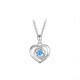 Farcoko brand pt950 platinum necklace women's platinum clavicle chain jewelry fashion accessories birthday gift women's confession gift platinum chain + eternal heart pendant (blue zirconium) - brand gift box