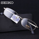 Cadre de lunettes Seiko, Cadre de lunettes complètes commerciales pour hommes, titane pur, myopie et verres, cadre d'objectif en titane ultra-léger, H01046, Silver 02 Single Frame (avec boîtier miroir de boîtier miroir)