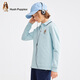 Hush Puppies preppy style children's clothing for boys and older children spring and autumn new style comfortable casual long-sleeved POLO shirt glass blue 170 cm slightly thin