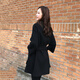 Wei Erni 2020 winter women's black woolen coat Hepburn style small thickened woolen coat short XDD20 black S
