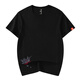 
VENSUP short-sleeved embroidered T-shirt for men and women Lotus Baize Heavy Industry Embroidery Pure Cotton Chinese Style Casual and Evergrande Couple T-shirt T723 Black XL (Suggested 136-155 Jin [Jin equals 0.5 kg])
