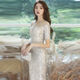 Evening dress for women 2022 new high-end temperament slim aura queen evening dress 2022 banquet annual meeting stage show temperament elegant slim and slim high-end light luxury fish tail skirt silver M