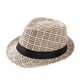 Nozhimeng outdoor jazz top hat men curled British style retro straw hat middle-aged and elderly stage performance hat NM673 yellow average dock circumference 58cm