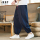 Jeep Spirit Bloomers Pantalones para hombres Pats delgados delgados Pantalones de línea de línea Pantalones de harem de pie suelto Pantalones de algodón de algodón de selección Dista