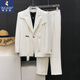 Woodpecker (TUCANO) Korean streamer design blazer men's Korean version street style versatile casual splicing suit white DK25 suit + pants L 130-145Jin Jin equals 0.5 kg