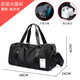 CavlslKcat travel bag men's large-capacity handbag dry and wet separation fitness bag business trip luggage bag casual sports bag black extra size (with shoe compartment) 48*24*26cm