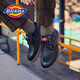 Dickies casual shoes men's shoes autumn low top work shoes men's versatile trendy casual leather shoes British style men's shoes black 40 [a size larger, suitable for sports shoes 41]