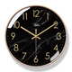 Horloge mural salon 2004 Nouvelle wave radio watch easy prable texture wall horloge horloge mode art horloge ultra silent - Blue Core Clock 679-g Black Frame 14 pouces