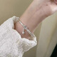 Bambusarmband Frauen Friedensschloss Glocke Silber-plattiertes Armband Nische junger Stil Geschenk für Freundin M841 [Friedliche Lock Bell Armband]