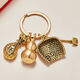 
Shantoulin Village pure brass keychain pure copper handmade small gourd solid hollow high-end car keychain pendant jewelry large hollow gourd + 12 grams of cinnabar
