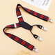 Ticaina's creative children's anti-fall suspender clips, adjustable toddler boys and girls suspenders, shoulder elastic trousers, non-slip trouser clips, 2.5cm wide/Scottish style four clips