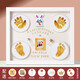 Taoshang Baby Full Moon Commemorative Hand and Foot Print Mud Newborn Baby Hand and Foot Mud Mud 100th Birthday Photo Frame 12-inch Oak Color Frame Mushroom Town - Yellow Bottom
