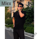 
MLEX black half zipper shoulder pad. T-shirt men's summer cuffs short sleeves showing muscles and fitness half sleeves Henry shirt black XL
