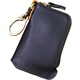 Doberman brand large-capacity zipper key bag for men's retro waist-hung real cowhide women's card bag car multi-function keychain elegant black fine lines