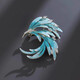Swiss jewelry industry Chinese style brooch, best-selling enamel gradient micro-inlaid zirconium phoenix tail pin buckle, elegant large collar suit accessories, Blue Phoenix