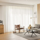 Beijing-made velvet white gauze curtain, impermeable semi-blackout screen, living room balcony hook curtain, width 3*height 2.65 meters