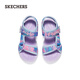 Skechers middle and older girls Velcro flash tie-dye casual sandals 303103L light blue/multi-color/LBMT size 36
