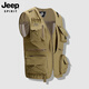 JEEP SPIRIT Jeep Vest Men's Spring and Autumn Outdoor Fishing Multi-Pocket Jacket Sleeveless Vest Top Men's Clothing Khaki 3XL