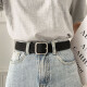Fikawei lazy belt stretch canvas belt men and women casual outdoor student jeans military training all-match braided belt [square buckle] black