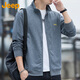 JEEP Jeep sweatshirt men's spring and autumn casual cardigan jacket men's loose stand-up collar clothing men's gray L