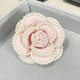 Lu Niang French retro dual-purpose niche imitation pearl camellia corsage fabric brooch coffee 7CM