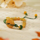 Potala Palace beeswax safety buckle bracelet for women, amber jasper inlaid silver bracelet bracelet for girlfriend's birthday gift beeswax safety buckle bracelet