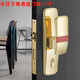 Huili customized silent door lock luxury bedroom door lock universal solid wood door handle black gold straight sliding door XF02 black 35-50mm universal type with key