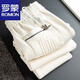 Patrón de piña de estilo Romon Spring y Autumn Pantalones blancos Pantalones europeos para hombres Pantalones casuales Men's White D121 XL recomendado 135-150Jin [Jin iguala 0.5 kg]
