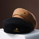 Romantic beret black woolen beret for women 2024 new autumn and winter face-showing small French bud hat painter newsboy hat burgundy one size fits all