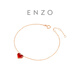 Chow Tai Fook ENZO Little Red Heart Series 18K Gold Love Carnelian Diamond Bracelet Women EZV8141 Birthday Gift 15cm