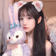Beautiful princess plush cat ear hairpin children's hairpin headwear autumn and winter cute baby girl clip girl hairpin hair accessories 3# white ears 1 pair