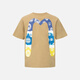 EVISU tie-dye effect large M printed round neck men's t-shirt men 2ESHTM3TS701XXCT khaki XL