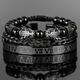 Pangdonglai Qualität Doppelköpfiges Leopardenarmband Kupfer Mikroset Zirkon schwarzes Achatarmband gewebte Männer aus Edelstahl Römisch-Armband Stapel ZJ12807