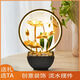 Feng shui rotating water ornaments to generate wealth, circulating water, creative lotus pond, moonlight, living room, office, study opening gift, latest upgrade #014 lamp circle style