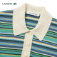 LACOSTE French Crocodile Women's 24-year summer new short-sleeved contrasting striped fashionable knitted POLO shirt AF7027 iri/green striped color block 34 /155