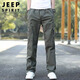 JEEP SPIRIT Jeep Overalls Men's Autumn and Winter Casual Pants Men's New Retro Revival Straight Pants Black XL
