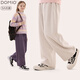 
Duomiaowu girls' pants spring and autumn children's casual straight wide-leg pants big children's sports trousers fashionable 11965 brown 120