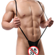 Men's sexy underwear, sexy underwear, T-string, exposed hair, uniform, tempting pants, no need to take off, see-through punishment, suspender-type adjustable one-piece thong 7199