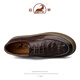 Ram Men's Shoes 2025 Winter New Versatile Top Layer Sheepskin Casual Leather Shoes Men's Soft Sole Business Derby Shoes Men's Loafers Brown Leather Shoe Size 40