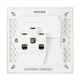 
Philips (PHILIPS) switch socket panel matte 86 type oblique 5 five-hole ultra-thin socket household concealed electrical electrical material S40 socket slant five-hole (10A) single
