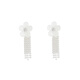 Sancai 2025 new flower tassel earrings S925 silver needle light luxury zircon fairy niche earrings for relaxed women silver 2 pieces