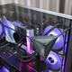 Aigo Xingcanlan PRO schwarzes Gaming-Computer-Desktop-Host-Gehäuse unterstützt 360-Grad-Wasserkühlung, dreiseitiger Glasraum mit Meerblick, ATX-Motherboard, vierseitiger Schnellverschluss, 5090-Grafikkarte