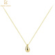 CHOMEL KINSEY S925 Water Drop Pendant Necklace Women's Niche Design High-end Light Luxury Clavicle Chain as a Valentine's Day Gift for Your Girlfriend 925 Silver Water Drop Necklace Gold