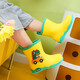 Kinder Regenstiefel Jungen und Mädchen verdickte Anti-Rutsch-Wasserschuhe Baby Regenstiefel Wasserstiefel Kinder Kleiner wasserdicht plus Samtgrün Größe 17 (innere Länge 17 cm)