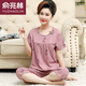 Yu Zhaolin (Yuzhaolin) Mutterpyjamas für Frauen im Sommer mittleren Alters mittleren Alters und älteren Kurzärärmelen-Pure-Cotton-Plus-Größe dünne Home-Kleidungsstücke weiche und komfortable hautfreundliche orange Red My6624 xxxl155-180jin [Jin gleich 0,5 kg]