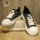 California Bull Brand Men's Shoes New Summer Casual Low-top Canvas Shoes Lightweight Breathable Board Shoes Fashion and Trendy Versatile Shoes Men's Black 39
